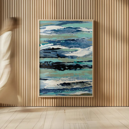 Coastal Sea Foam I by Silvia Vassileva. shown as over sized large wall art. Available as an archival giclee rolled canvas, fine art paper, or poster print. SKU 57261h.