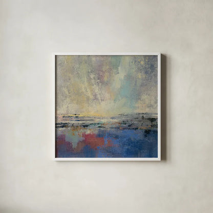 Coastal View I by Silvia Vassileva. Shown in a crisp white glass frame for a clean and minimalist style. Available as an archival giclee rolled canvas, fine art paper, or poster print. SKU 60166a.