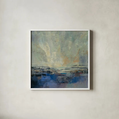 Coastal View II v2 by Silvia Vassileva. Shown in a crisp white glass frame for a clean and minimalist style. Available as an archival giclee rolled canvas, fine art paper, or poster print. SKU 61341a.
