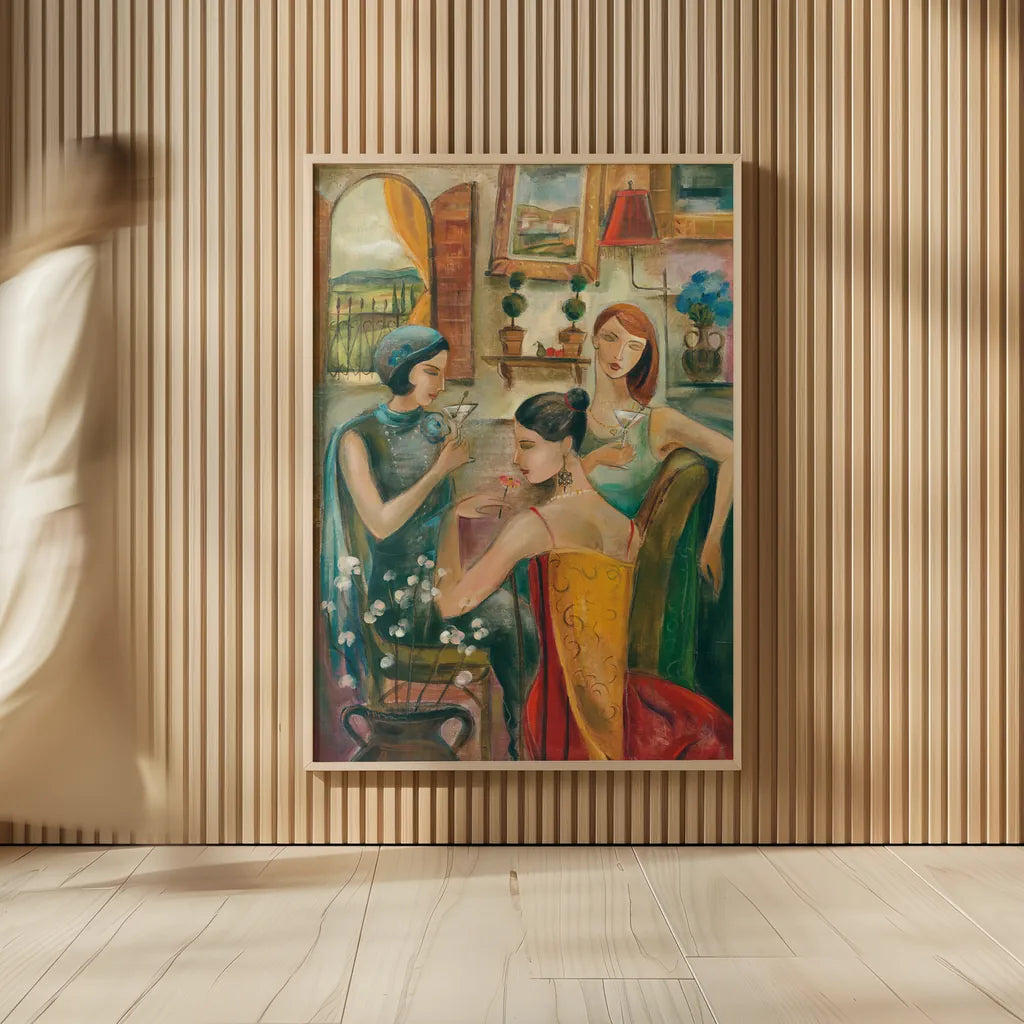 Cocktail Time by Silvia Vassileva. shown as over sized large wall art. Available as an archival giclee rolled canvas, fine art paper, or poster print. SKU 63279h.