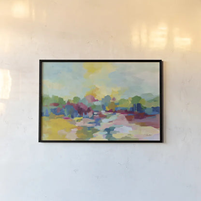 Colorful Inlet by Silvia Vassileva. shown as a paper print in a black flame. Available as a archival giclee rolled canvas, fine art paper, or poster print. SKU 72301i.