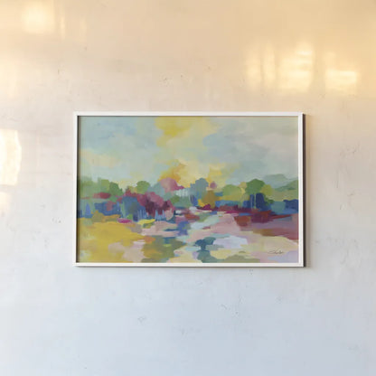Colorful Inlet by Silvia Vassileva. shown as a paper print in a white frame. Available as a archival giclee rolled canvas, fine art paper, or poster print. SKU 72301i.