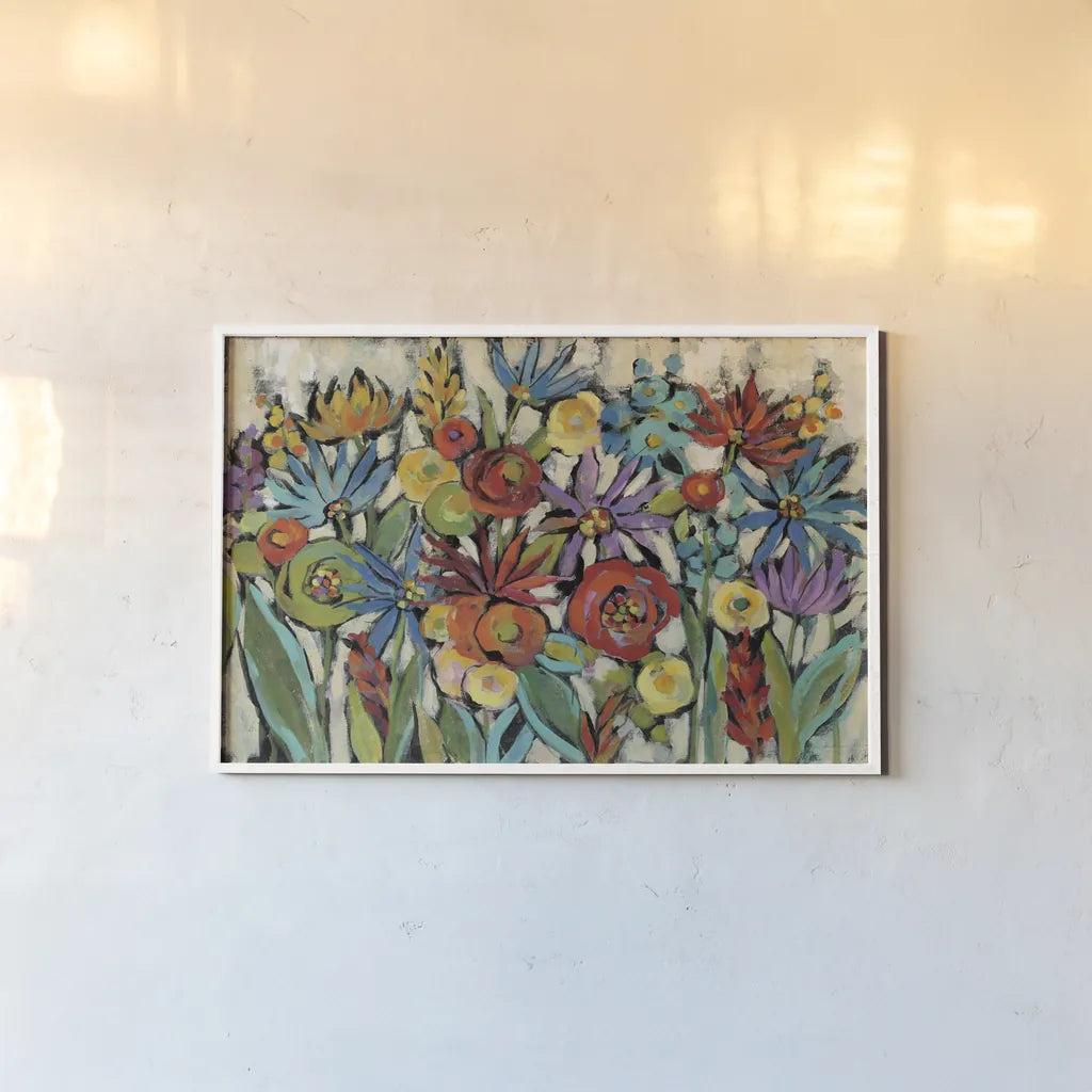 Confetti Floral I by Silvia Vassileva. shown as a paper print in a white frame. Available as a archival giclee rolled canvas, fine art paper, or poster print. SKU 30448i.