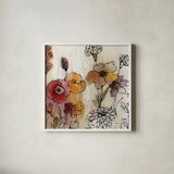 Contemporary Botanical Cream III by Silvia Vassileva. Shown in a crisp white glass frame for a clean and minimalist style. Available as an archival giclee rolled canvas, fine art paper, or poster print. SKU 26501a.