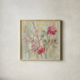 Contemporary Chinoiserie by Silvia Vassileva. Shown in a natural wood glass frame for a timeless modern aesthetic. Available as an archival giclee rolled canvas, fine art paper, or poster print. SKU 62964a.