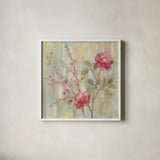 Contemporary Chinoiserie by Silvia Vassileva. Shown in a crisp white glass frame for a clean and minimalist style. Available as an archival giclee rolled canvas, fine art paper, or poster print. SKU 62964a.