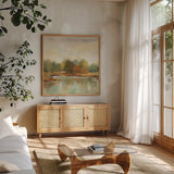 Cool Fall Day Crop by Silvia Vassileva. Shown in a natural wood frame in a cozy modern living room. Available as an archival giclee rolled canvas, fine art paper, or poster print. SKU 74175a.