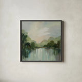 Cool Spring Day by Silvia Vassileva. Shown in a sleek black glass frame for a contemporary gallery look. Available as an archival giclee rolled canvas, fine art paper, or poster print. SKU 71190a.