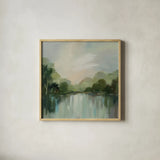 Cool Spring Day by Silvia Vassileva. Shown in a natural wood glass frame for a timeless modern aesthetic. Available as an archival giclee rolled canvas, fine art paper, or poster print. SKU 71190a.