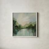 Cool Spring Day by Silvia Vassileva. Shown in a crisp white glass frame for a clean and minimalist style. Available as an archival giclee rolled canvas, fine art paper, or poster print. SKU 71190a.