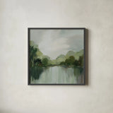 Cool Spring Day Light by Silvia Vassileva. Shown in a sleek black glass frame for a contemporary gallery look. Available as an archival giclee rolled canvas, fine art paper, or poster print. SKU 75508a.