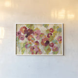 Coral and Emerald Garden I by Silvia Vassileva. shown as a paper print in a white frame. Available as a archival giclee rolled canvas, fine art paper, or poster print. SKU 21588i.