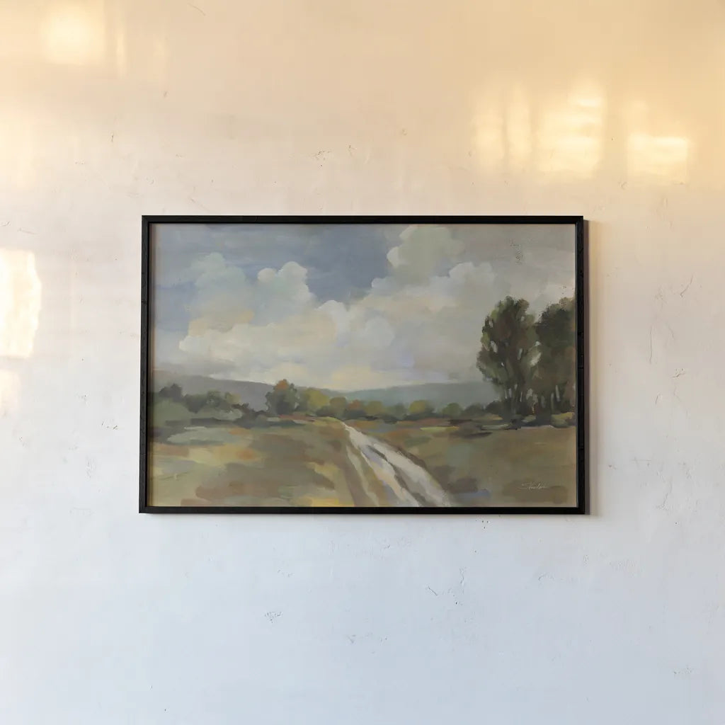 Countryside View by Silvia Vassileva. shown as a paper print in a black flame. Available as a archival giclee rolled canvas, fine art paper, or poster print. SKU 95134i.