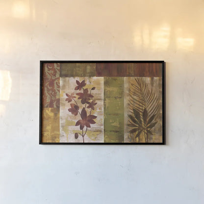 Crimson Orchid and Fern by Silvia Vassileva. shown as a paper print in a black flame. Available as a archival giclee rolled canvas, fine art paper, or poster print. SKU 3811i.