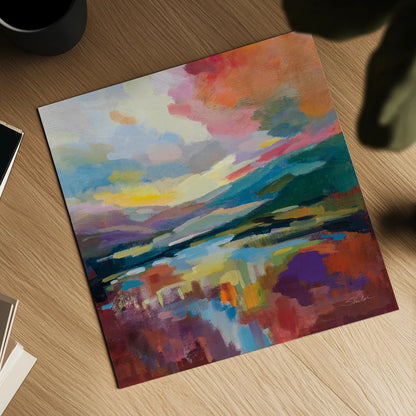 Crimson Sky by Silvia Vassileva. Shown as a detailed flat fine art print, highlighting archival giclee quality. Available as an archival giclee rolled canvas, fine art paper, or poster print. SKU 83096a.