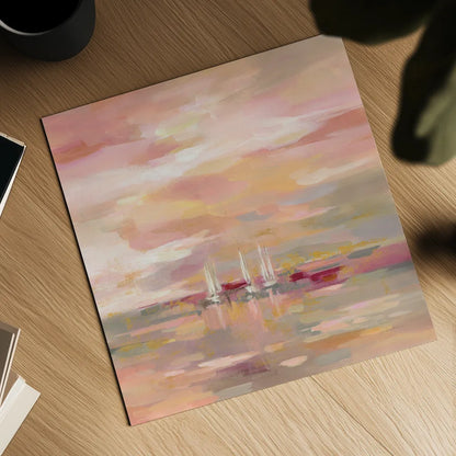 Crimson Waves by Silvia Vassileva. Shown as a detailed flat fine art print, highlighting archival giclee quality. Available as an archival giclee rolled canvas, fine art paper, or poster print. SKU 38246a.