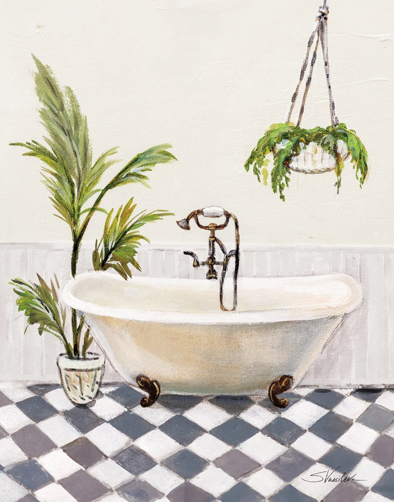 Crisp Cottage Bathroom I Vertical by Silvia Vassileva