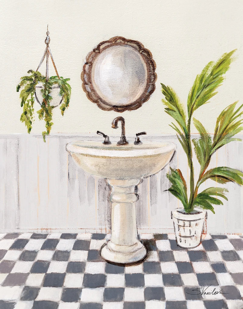 Crisp Cottage Bathroom II Vertical by Silvia Vassileva