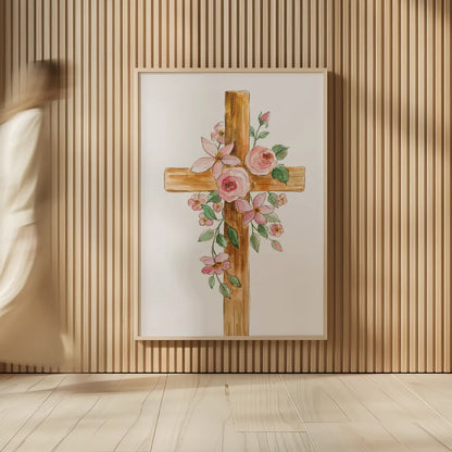 Cross II by Silvia Vassileva. shown as over sized large wall art. Available as an archival giclee rolled canvas, fine art paper, or poster print. SKU 94431h.