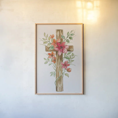 Cross III by Silvia Vassileva. shown as a paper print in a natural frame. Available as a archival giclee rolled canvas, fine art paper, or poster print. SKU 94432h.