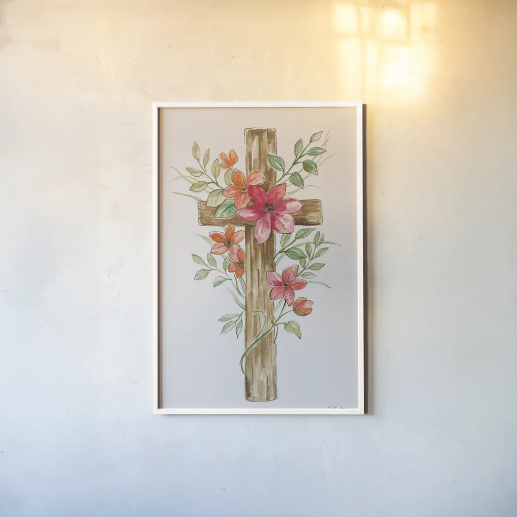 Cross III by Silvia Vassileva. shown as a paper print in a white frame. Available as a archival giclee rolled canvas, fine art paper, or poster print. SKU 94432h.
