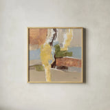 Crossing the River by Silvia Vassileva. Shown in a natural wood glass frame for a timeless modern aesthetic. Available as an archival giclee rolled canvas, fine art paper, or poster print. SKU 87403a.
