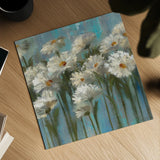 Daisies by the Lake Crop by Silvia Vassileva. Shown as a detailed flat fine art print, highlighting archival giclee quality. Available as an archival giclee rolled canvas, fine art paper, or poster print. SKU 1034a.