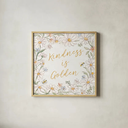 Daisy Field II by Silvia Vassileva. Shown in a natural wood glass frame for a timeless modern aesthetic. Available as an archival giclee rolled canvas, fine art paper, or poster print. SKU 81143a.