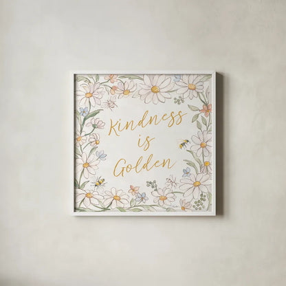 Daisy Field II by Silvia Vassileva. Shown in a crisp white glass frame for a clean and minimalist style. Available as an archival giclee rolled canvas, fine art paper, or poster print. SKU 81143a.