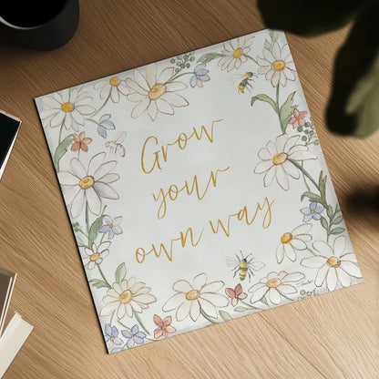 Daisy Field III by Silvia Vassileva. Shown as a detailed flat fine art print, highlighting archival giclee quality. Available as an archival giclee rolled canvas, fine art paper, or poster print. SKU 81144a.