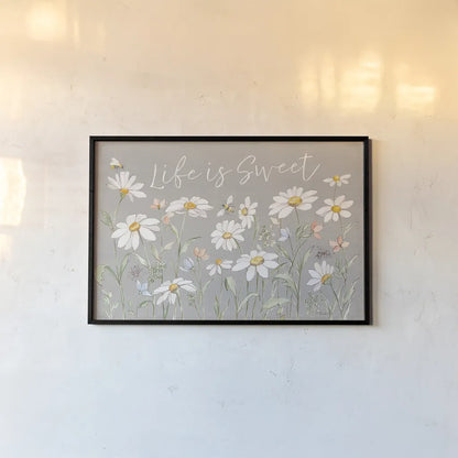 Daisy Field IV by Silvia Vassileva. shown as a paper print in a black flame. Available as a archival giclee rolled canvas, fine art paper, or poster print. SKU 81145i.