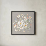 Daisy Field V by Silvia Vassileva. Shown in a sleek black glass frame for a contemporary gallery look. Available as an archival giclee rolled canvas, fine art paper, or poster print. SKU 81146a.