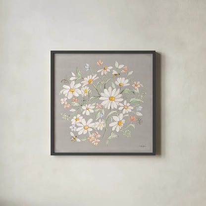 Daisy Field VI by Silvia Vassileva. Shown in a sleek black glass frame for a contemporary gallery look. Available as an archival giclee rolled canvas, fine art paper, or poster print. SKU 81147a.