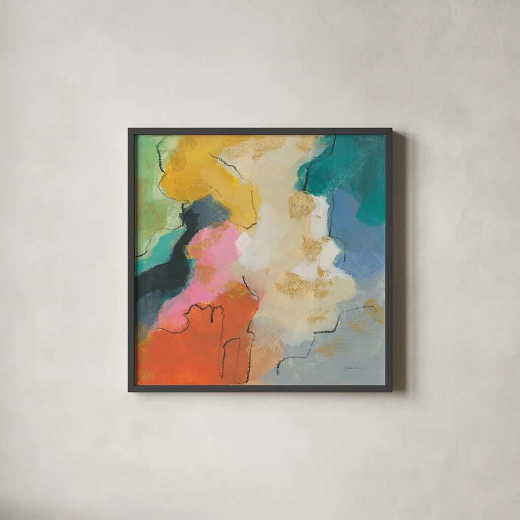Daydream II by Silvia Vassileva. Shown in a sleek black glass frame for a contemporary gallery look. Available as an archival giclee rolled canvas, fine art paper, or poster print. SKU 63767a.