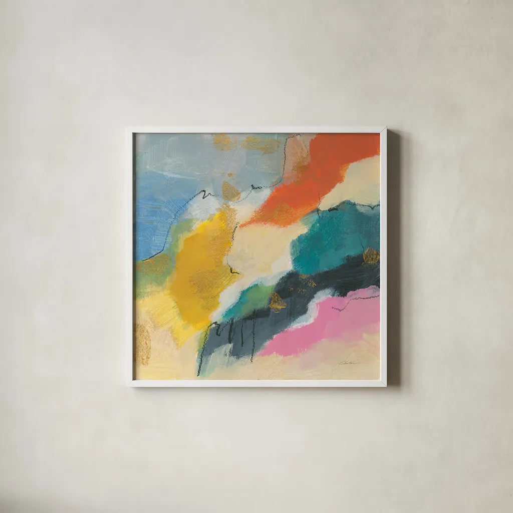 Daydream III by Silvia Vassileva. Shown in a crisp white glass frame for a clean and minimalist style. Available as an archival giclee rolled canvas, fine art paper, or poster print. SKU 63768a.