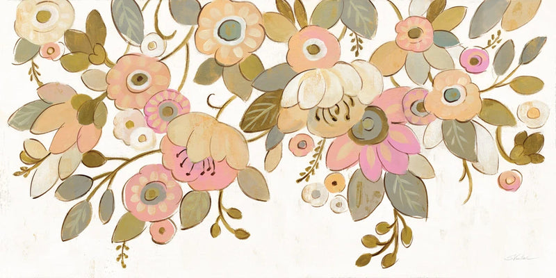 Decorative Pastel Flowers on White by Silvia Vassileva