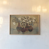 Decorative Vases by Silvia Vassileva. shown as a paper print in a natural frame. Available as a archival giclee rolled canvas, fine art paper, or poster print. SKU 60335i.