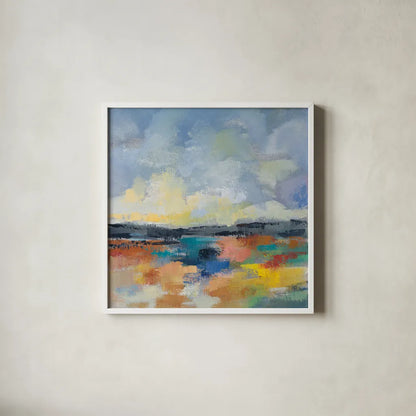 Del Mar Lagoon I by Silvia Vassileva. Shown in a crisp white glass frame for a clean and minimalist style. Available as an archival giclee rolled canvas, fine art paper, or poster print. SKU 90992a.