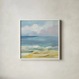 Del Mar Sky II by Silvia Vassileva. Shown in a crisp white glass frame for a clean and minimalist style. Available as an archival giclee rolled canvas, fine art paper, or poster print. SKU 79156a.