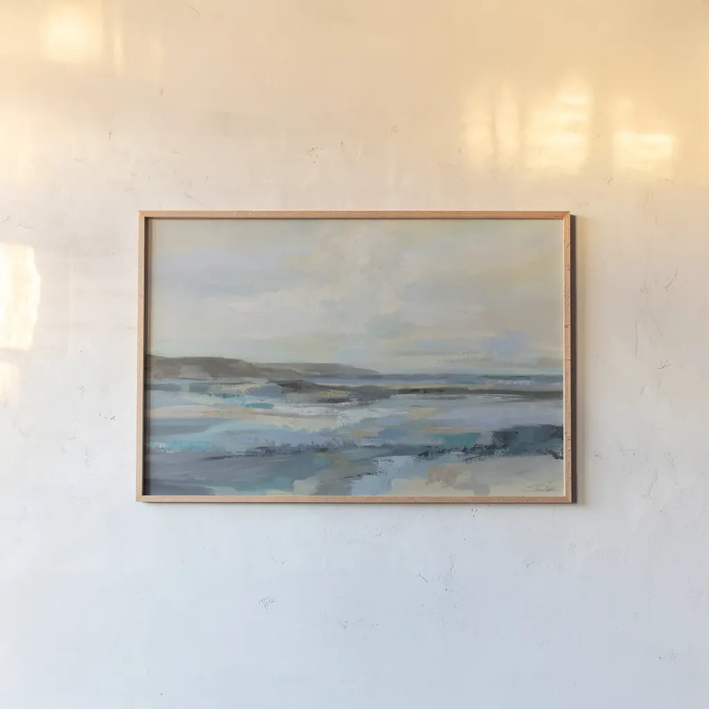 Delmar Lagoon by Silvia Vassileva. shown as a paper print in a natural frame. Available as a archival giclee rolled canvas, fine art paper, or poster print. SKU 100287i.