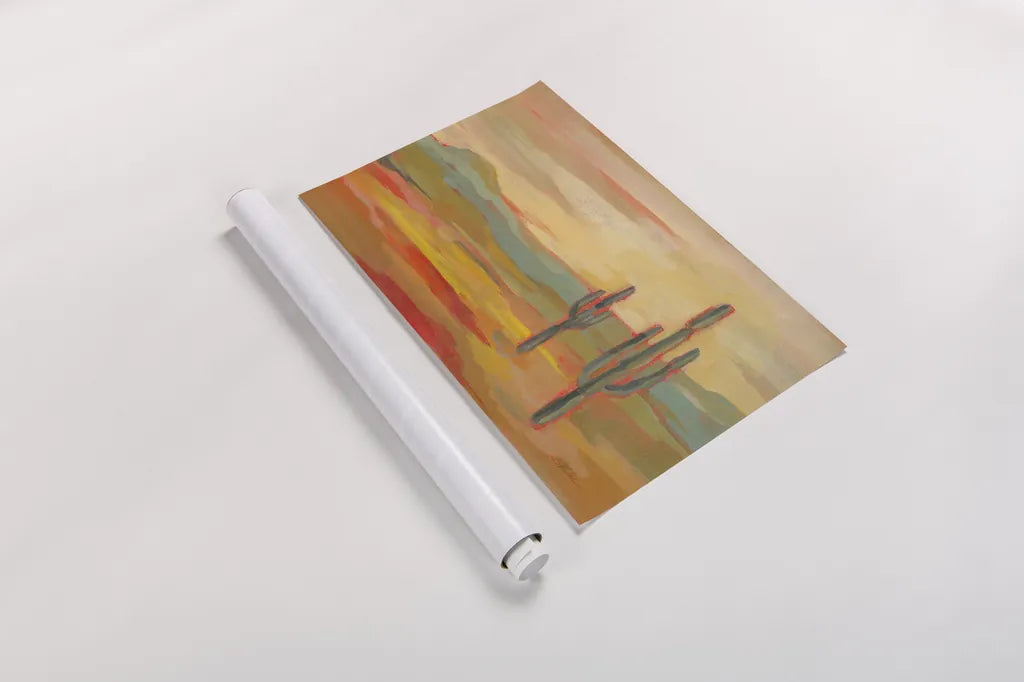 Desert Saguaro by Silvia Vassileva. shown as a rolled paper print. Available as archival giclee rolled canvas, fine art paper, or poster print. SKU 63978i.