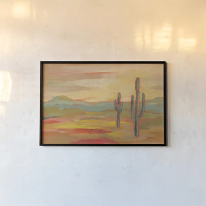 Desert Saguaro by Silvia Vassileva. shown as a paper print in a black flame. Available as a archival giclee rolled canvas, fine art paper, or poster print. SKU 63978i.