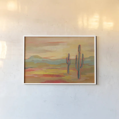 Desert Saguaro by Silvia Vassileva. shown as a paper print in a white frame. Available as a archival giclee rolled canvas, fine art paper, or poster print. SKU 63978i.