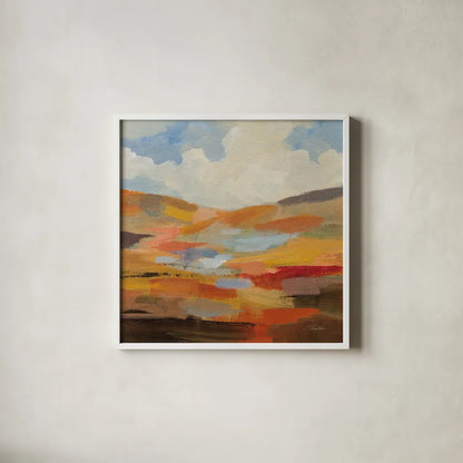 Desert Sky II by Silvia Vassileva. Shown in a crisp white glass frame for a clean and minimalist style. Available as an archival giclee rolled canvas, fine art paper, or poster print. SKU 85388a.