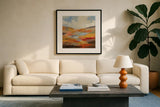 Desert Sky II by Silvia Vassileva. Displayed in a glass frame with matte in a clean modern living room. Available as an archival giclee rolled canvas, fine art paper, or poster print. SKU 85388a.