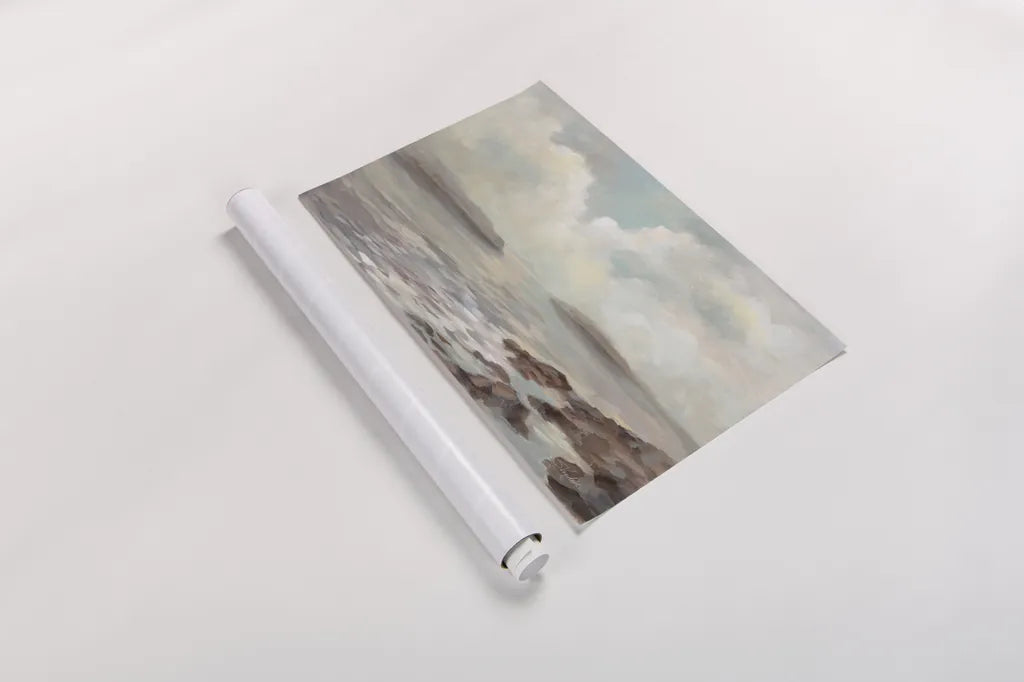 Distant Island by Silvia Vassileva. shown as a rolled paper print. Available as archival giclee rolled canvas, fine art paper, or poster print. SKU 77866i.