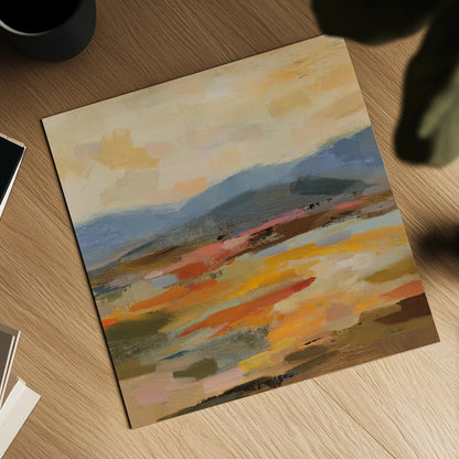 Distant Mountain II by Silvia Vassileva. Shown as a detailed flat fine art print, highlighting archival giclee quality. Available as an archival giclee rolled canvas, fine art paper, or poster print. SKU 94417a.