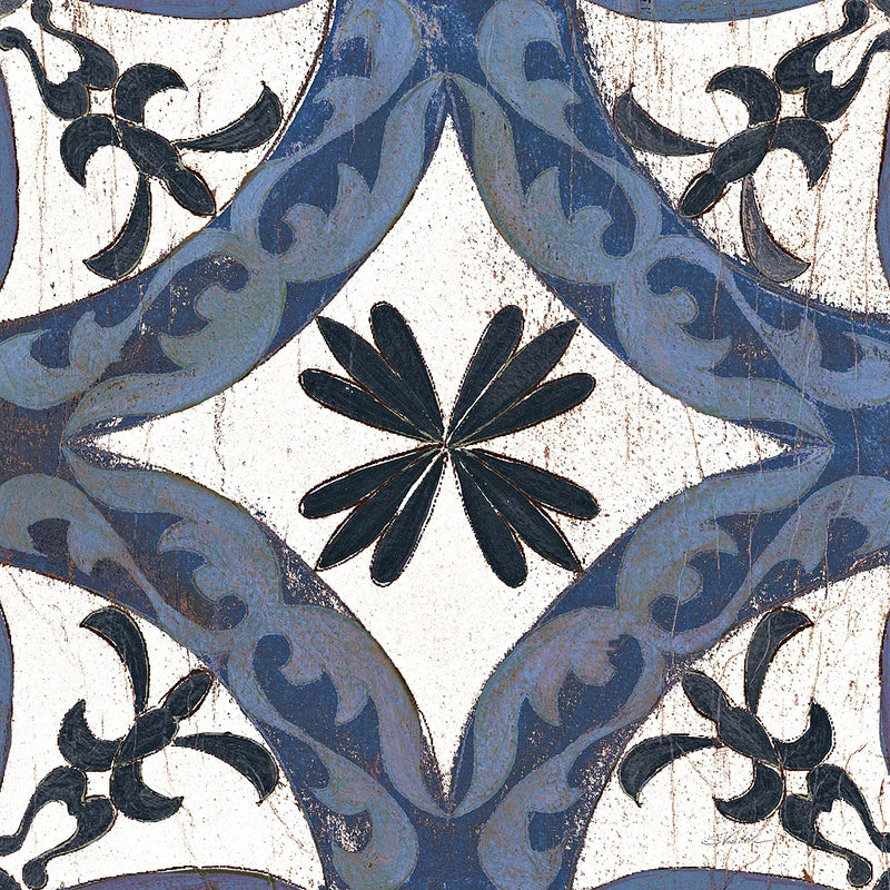 Downtown I Indigo and Cream by Silvia Vassileva. SKU 29276a. Archival Giclee Fine art print for wall decor.