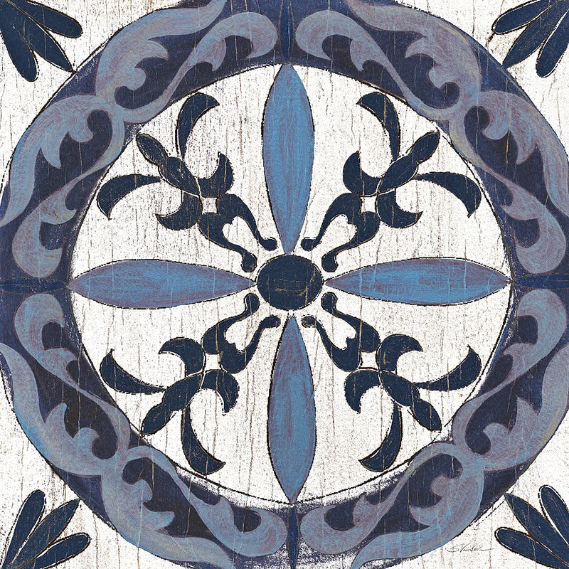 Downtown II Indigo and Cream by Silvia Vassileva. SKU 29277a. Archival Giclee Fine art print for wall decor.