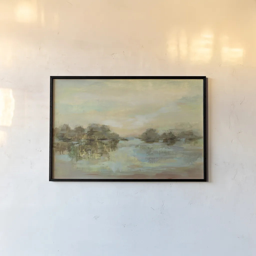 Dreamy Lake by Silvia Vassileva. shown as a paper print in a black flame. Available as a archival giclee rolled canvas, fine art paper, or poster print. SKU 31937i.